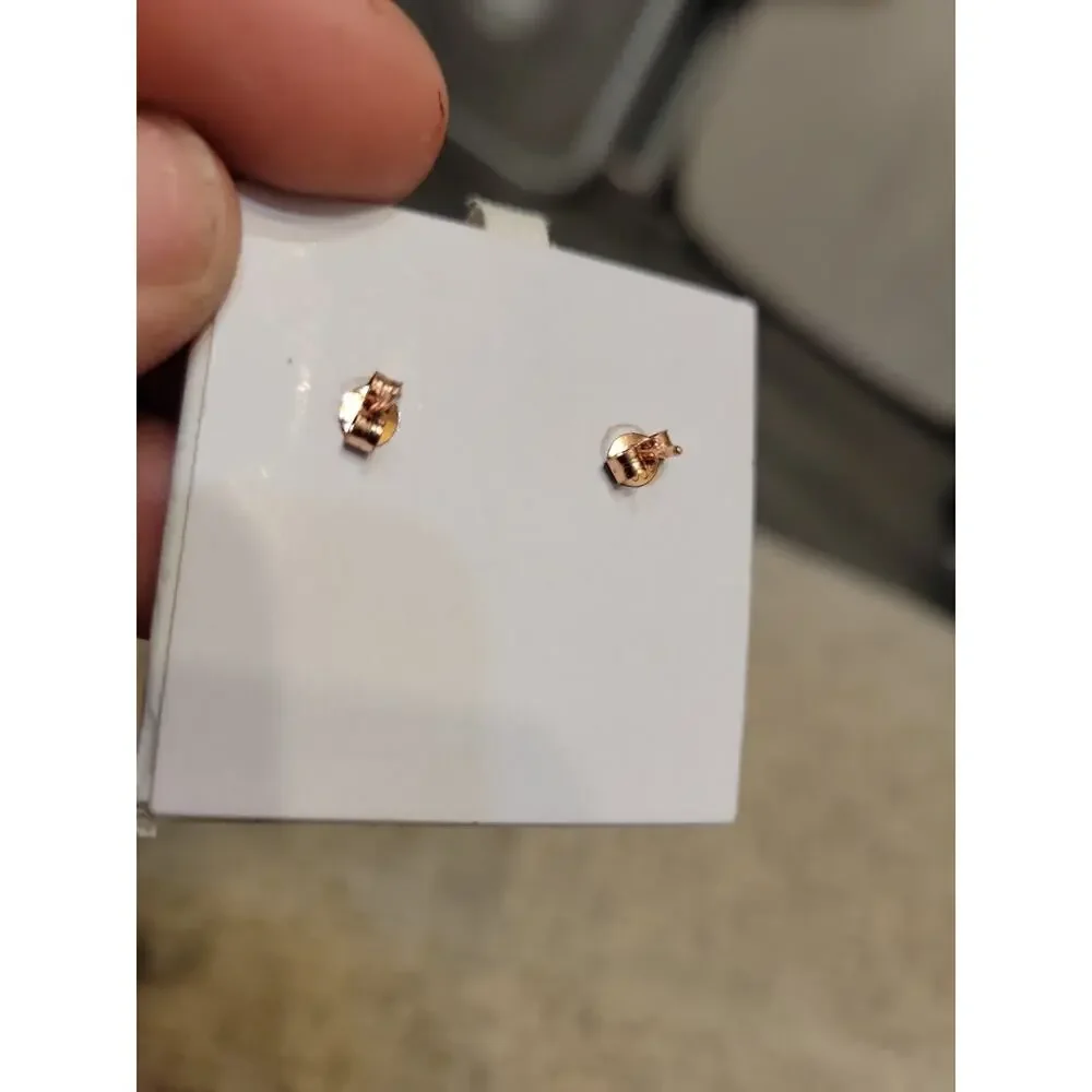 Sterling N Ice 14k Rose Gold Over Silver Montana Blue Crystal Earrings New